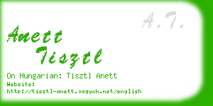 anett tisztl business card